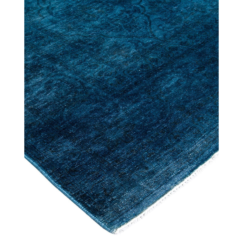 Tapis bleu / bleu marine unique 6 pi x 9 pi 3 po New Age Cordarrel