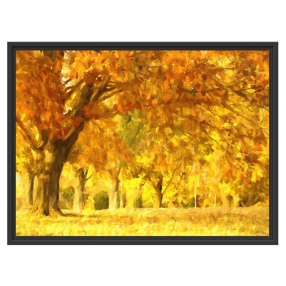 Gerahmtes Wandbild schöne Herbstlandschaft Kunst