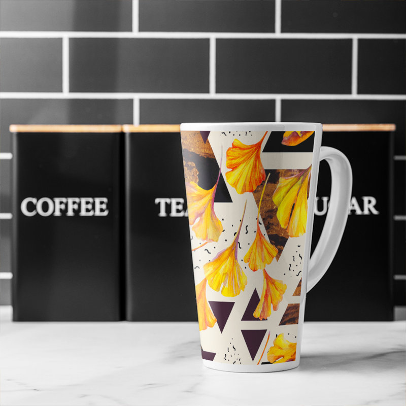 Flowers And Triangles Latte Mug