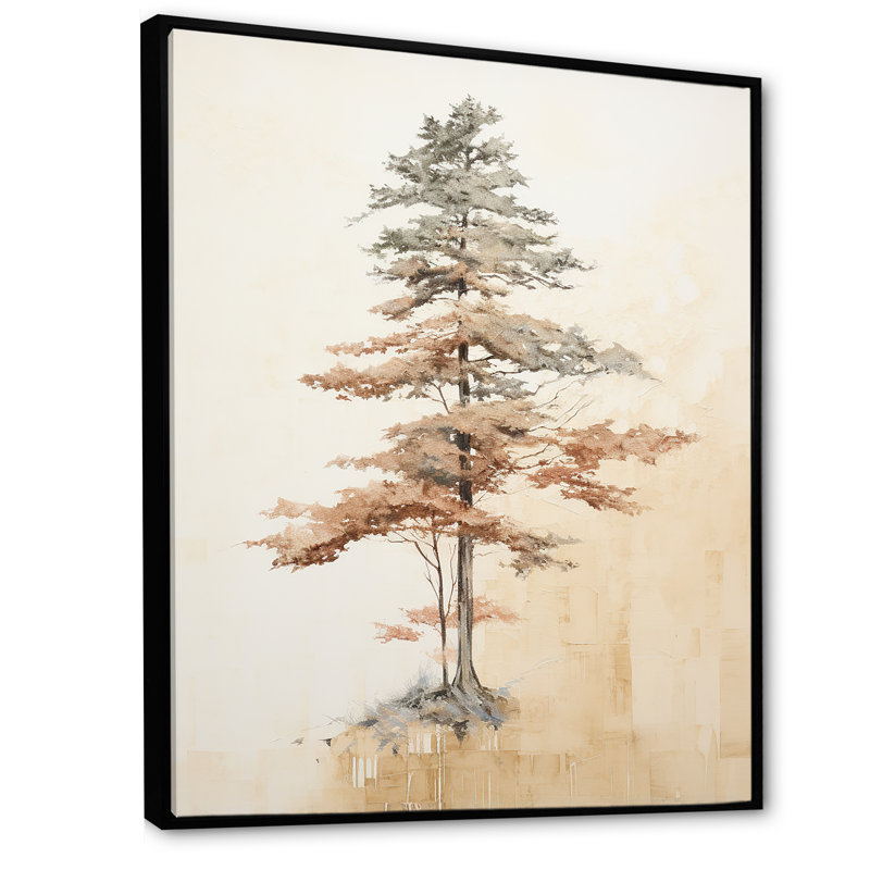 Minimalisme, séquoia beige I, impression sur toile, Cadre flottant noir, H 32 po x l 24 po x P 1 po