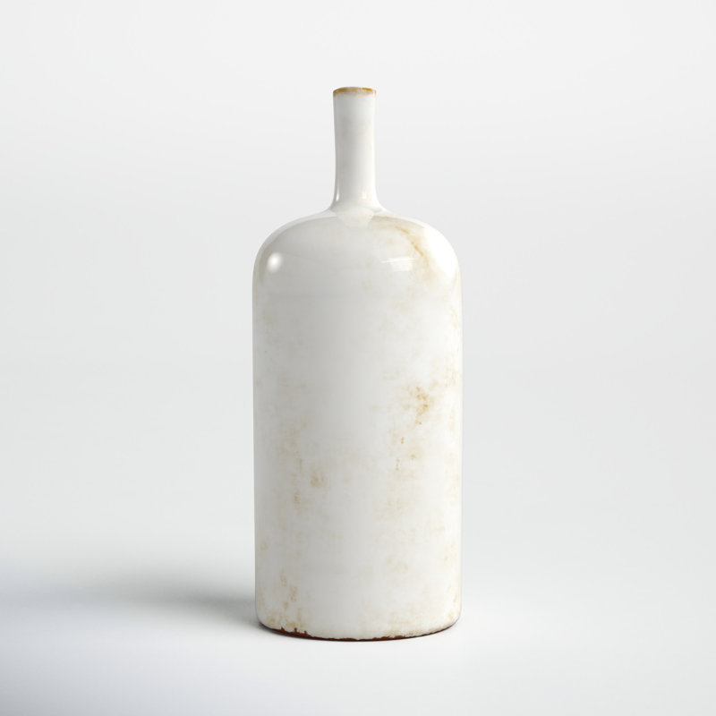 Medium Round Stoneware Vase with Reactive Glaze, 9.5" H x 4.75" W x 4.75" D
