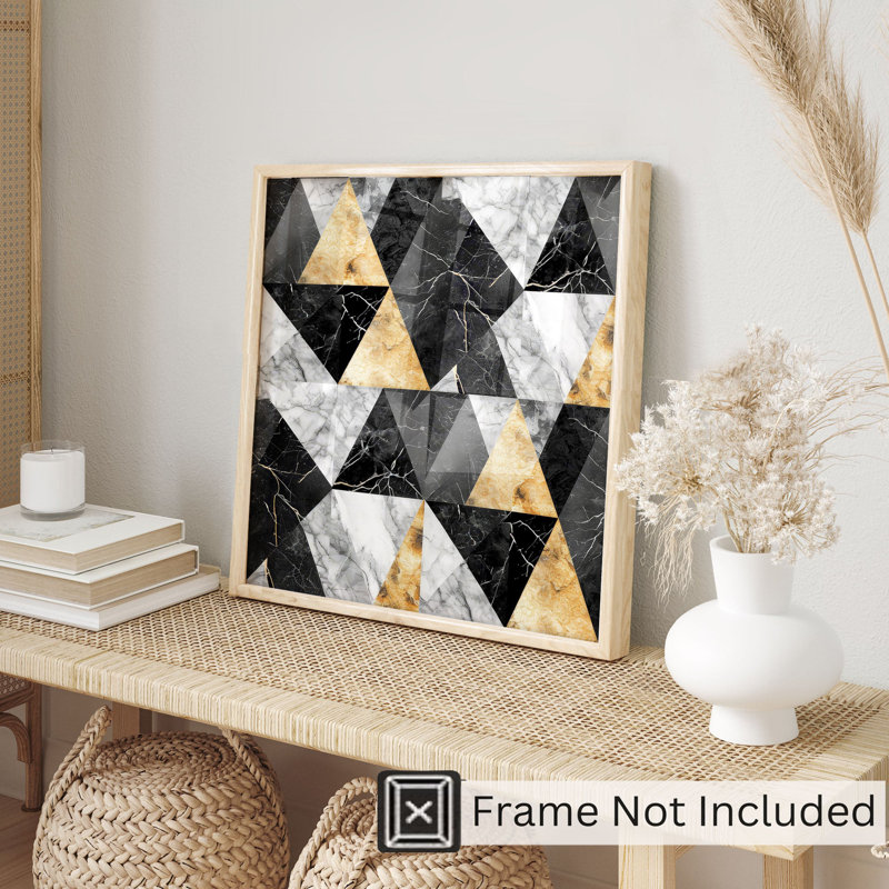 Reproduction d'art moderne abstrait sans cadre, formes géométriques abstraites, H 10 po x l 10 po