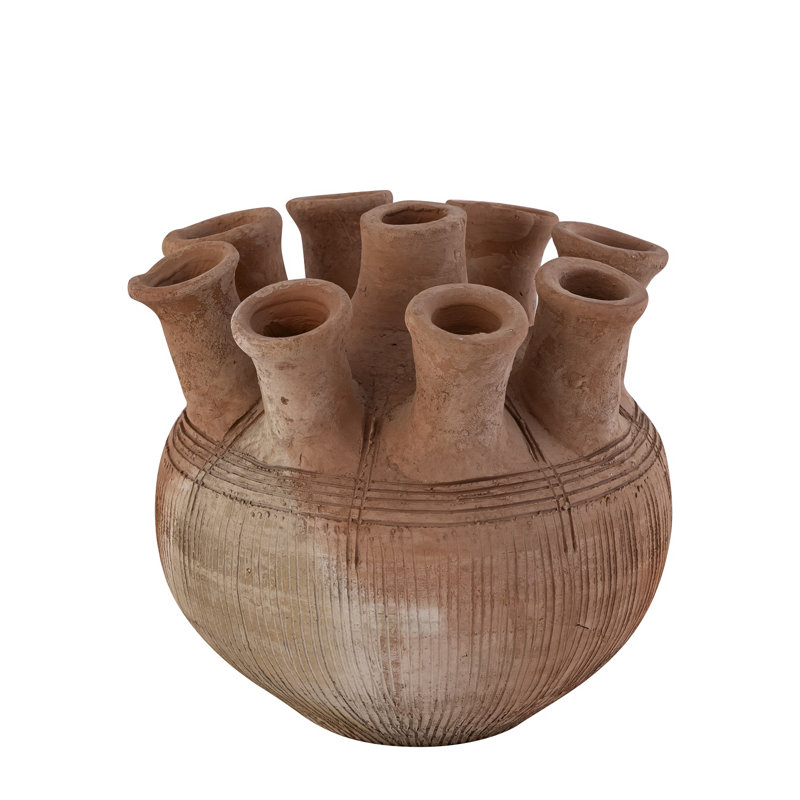 Terracotta Vase Dia 7.5" X 7" H