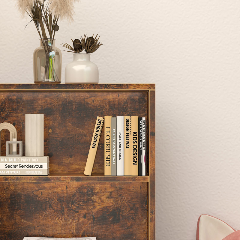 3-Tier Bookcase, Book Shelf, Open Storage Shelf, for Living Room, Home Office, Dinning Room, Brown