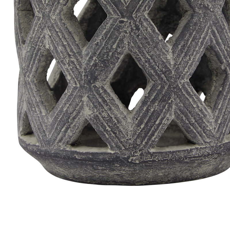 Andrian Ceramic Candle Accessories, 15cm H x 15cm W x 15cm D, Grey