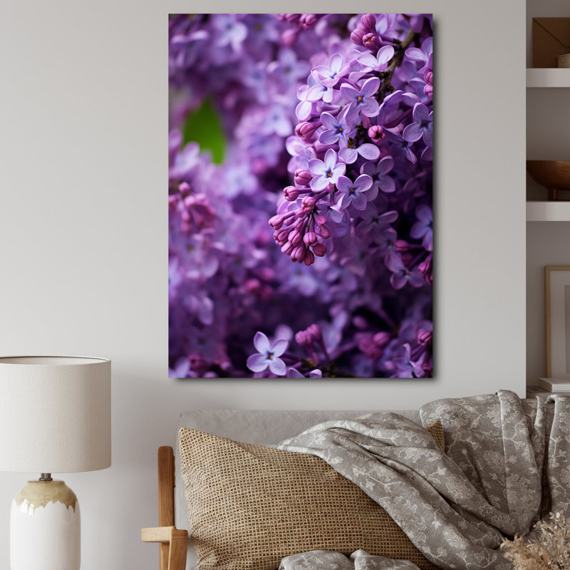 " Purple Lilacs Fragrant Blossoms IV ", Wrapped Canvas, 32" H x 24" W x 1" D