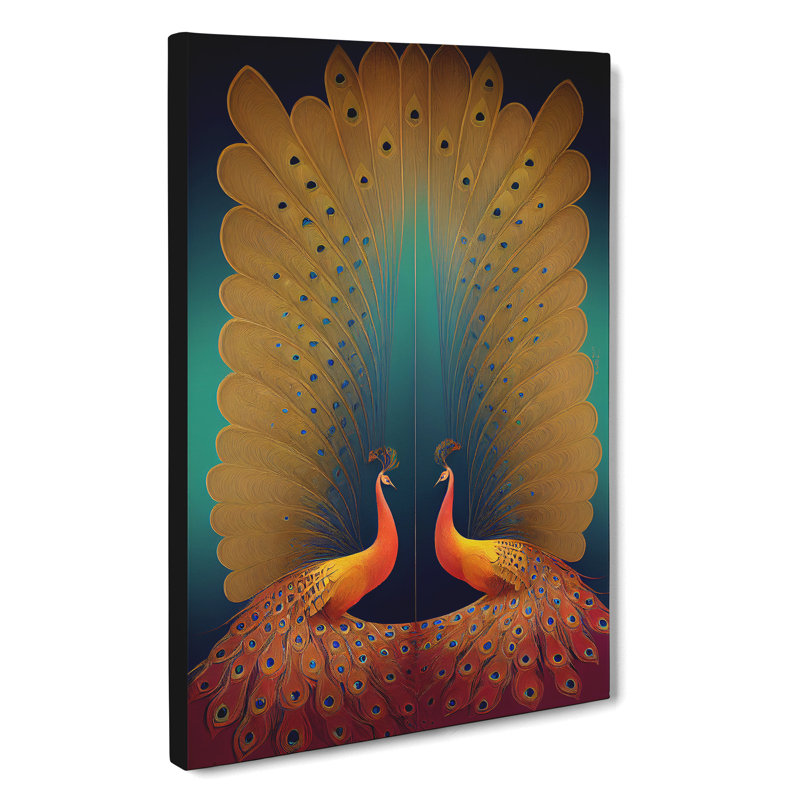 Striking Peacock Art No.1 - Wrapped Canvas, 76cm H x 50cm W x 3cm D
