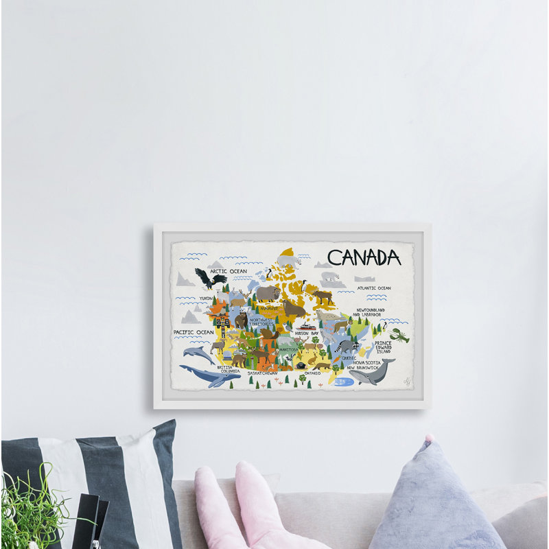 «Claverton 'Canadian Map», reproduction encadrée, H 16 po x l 24 po x P 1,5 po