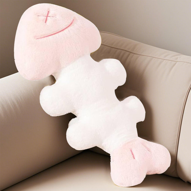 Coussin à poils longs Fishbone, H 37,4 po x l 9,8 po, Rose
