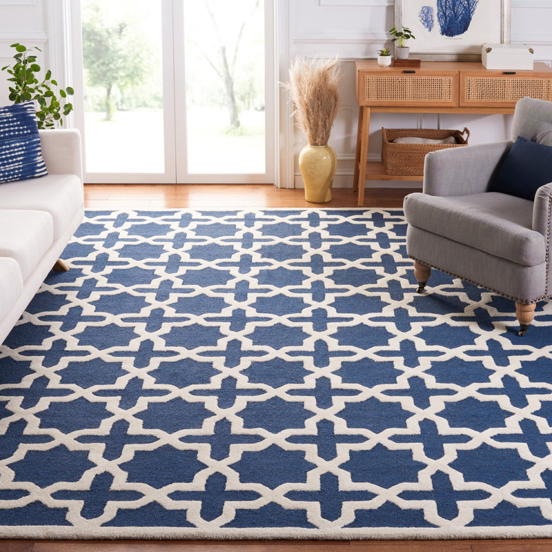 Igna Hand Tufted Wool Geometric Rug, Rectangle 8' x 10'