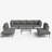 Latitude Run® 9 Pieces Aluminum Patio Furniture Set, Modern Modular Sectional Sofa with Coffee Table and Upgrade Thickness Cushion-445283702
