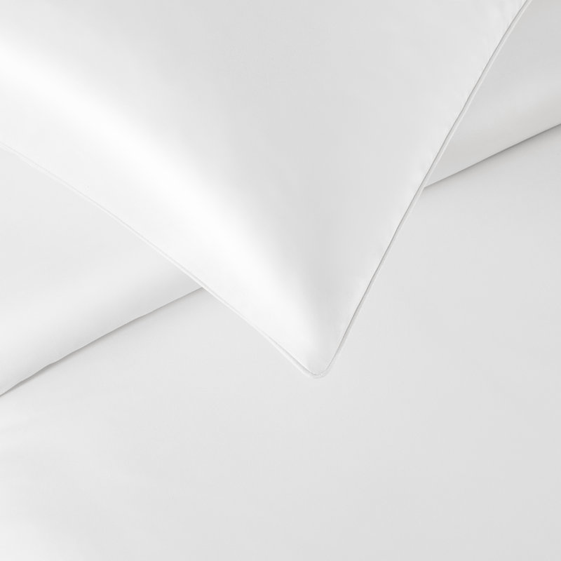 Silken Sateen TENCEL Duvet Cover Set , White, King