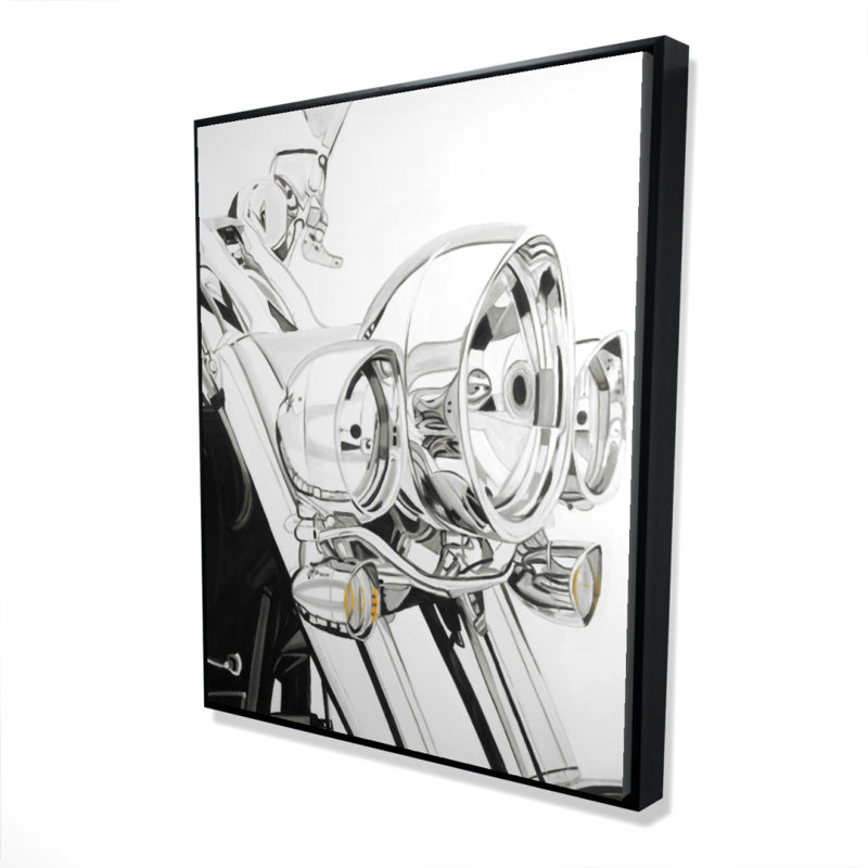 Motorcycle Light Print On Canvas