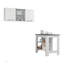Ensemble de cuisine blanc et onyx 2 pièces, îlot de cuisine et armoire murale, îlot de cuisine