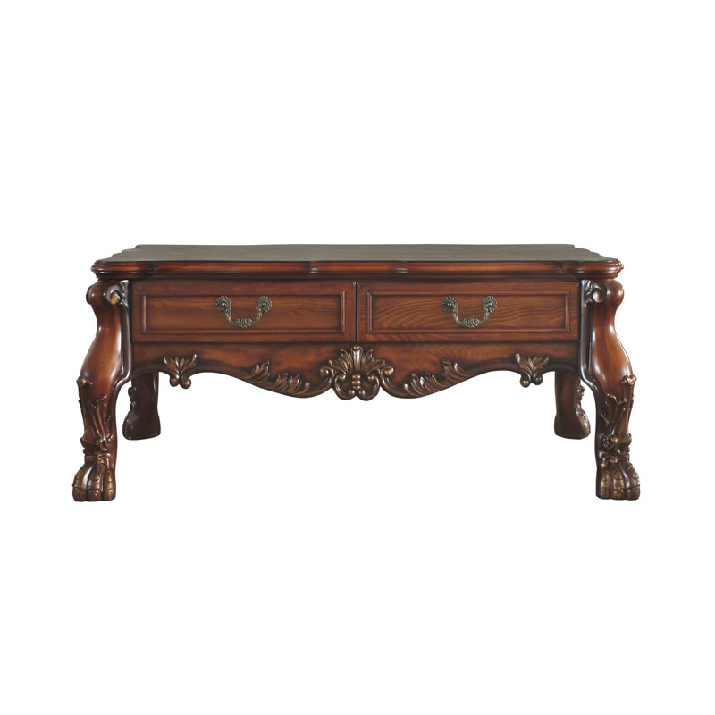 Table basse avec rangement 4 pieds Chalmers, Cherry Oak