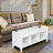 White 39.96in Rectangular P2 Board Liftable Double-Layer Solid Wood Leg Coffee Table-532461641-532461646