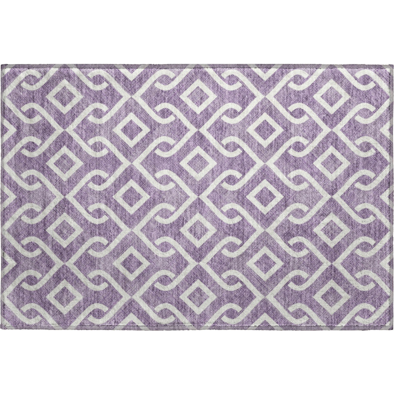 Premium Machine Washable Cerrito Purple Rug, Rectangle 1'8" x 2'6"