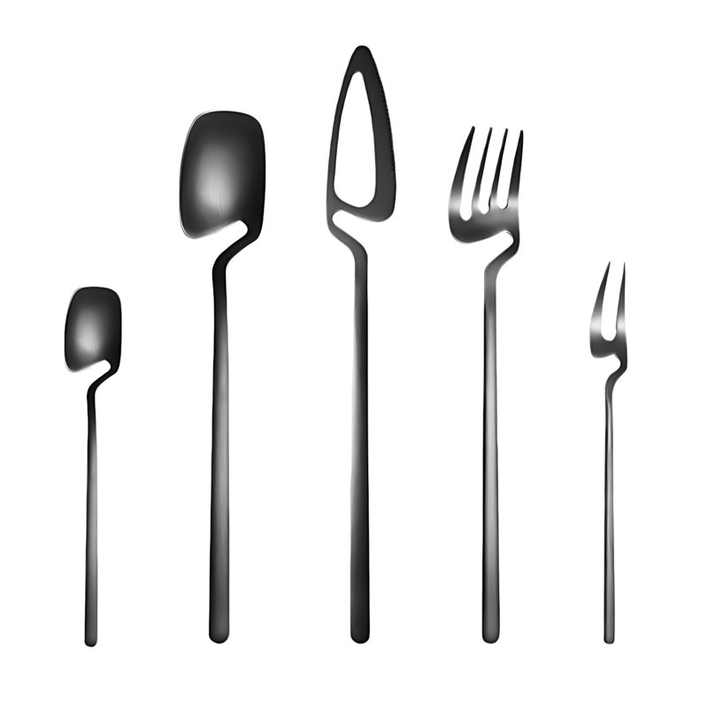 304 Stainless Steel Sandblasted Hanging Cup Cutlery Set - 20 Piece Knife Fork Spoon Coffee Spoon For Western Dining