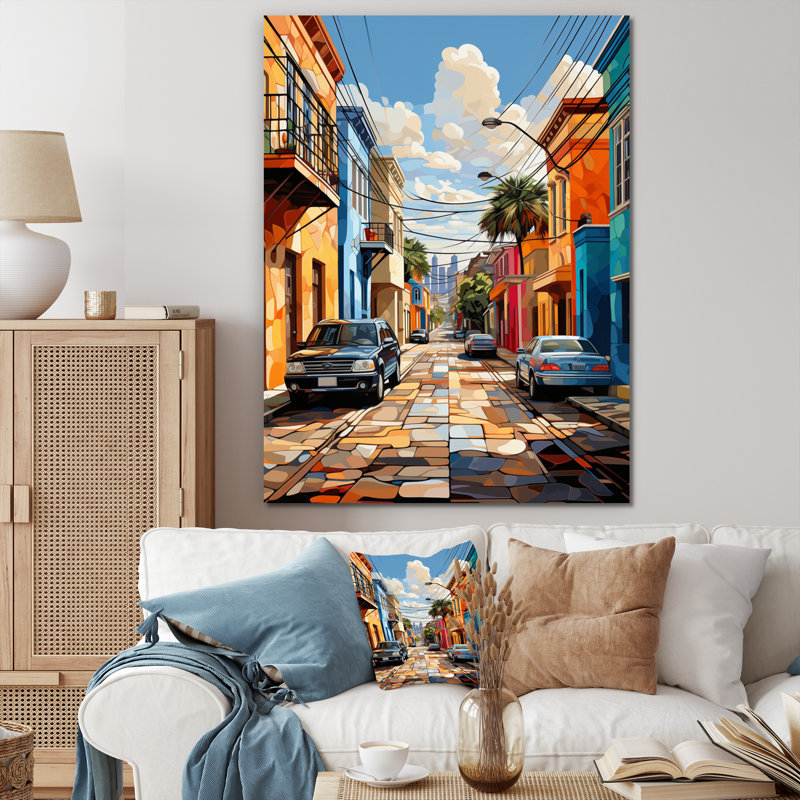 City Charleston Popart I sur toile, H 32 po x l 16 po x P 1 po, Toile tendue
