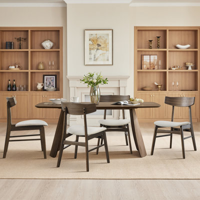 5-Piece Wood Upholstered Dining Set