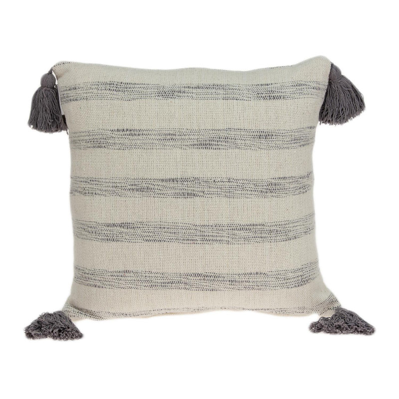 Coussin Seema, Polyester / Bourre en polyester, Gris clair
