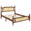 Base de lit en bois avec tête de lit en rotin-659028500-659028498