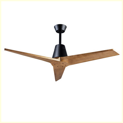 Ventilateur de plafond 52 pouces avec télécommande, ventilateur d'intérieur ou d'extérieur, sans lumière, moteur à courant continu réversible, 3 pales haute puissance par minute