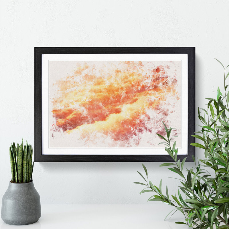 Passing Clouds - Picture Frame Painting Print, Black Framed, 24cm H x 33cm W x 2cm D