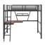 Lit mezzanine en métal avec bureau, échelle et garde-corps