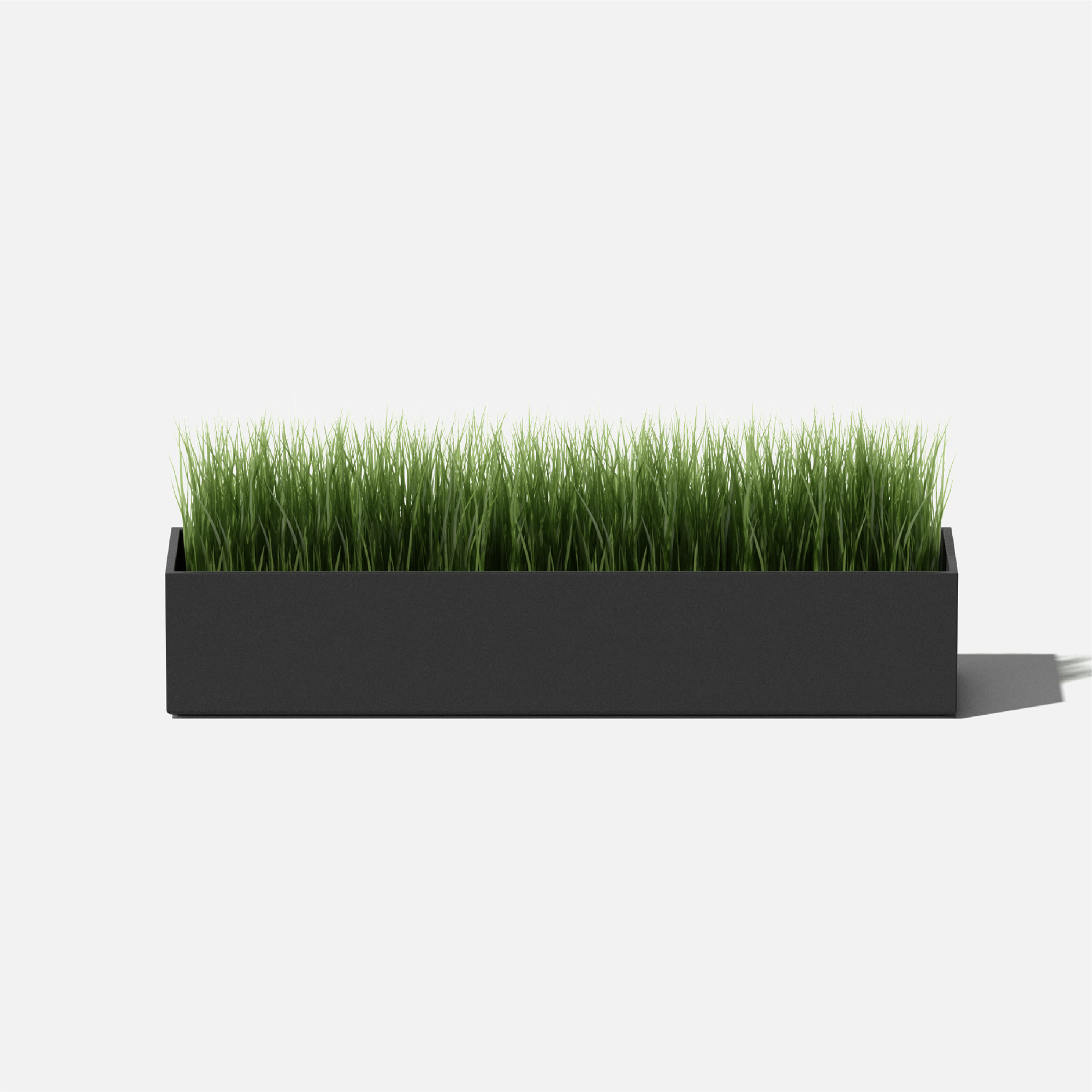 Geo Series Plastic Planter Box, 3" H x 16" W x 3.5" D, Set of 1, Black