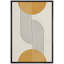Mid-Century moderne, Boho, dessin au trait foncé, illusions avec sphères jaunes - impression sur toile-71165151-71165150