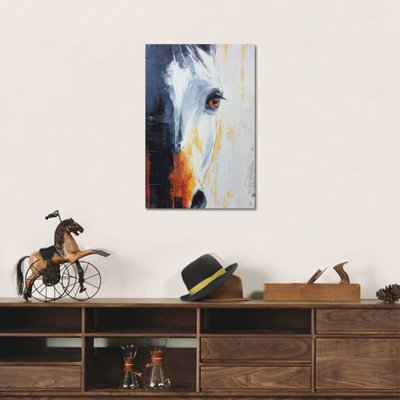 GUTTATE Horse Wall Art, Horse Pictures Wall Decor, Horse Painting Wall Decor for Living Room, Horse Canvas Wall Art, Horse Posters For Wall Office Framed Ready to Hang 12" × 16"