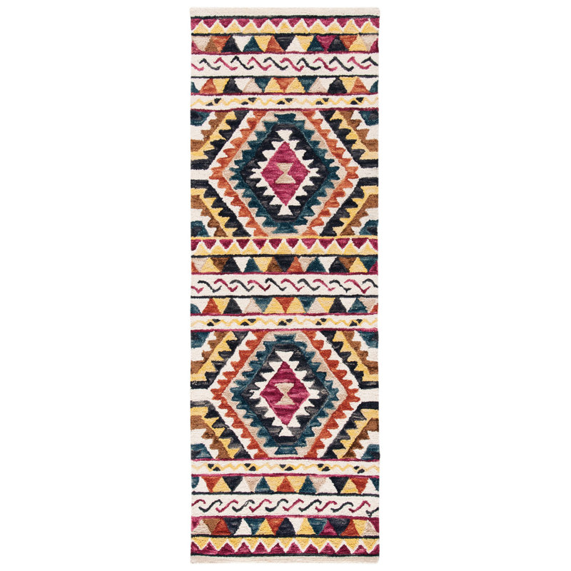 Tapis en laine touffeté à la main Deyoung, Tapis de couloir 2 pi 3 po x 9 pi