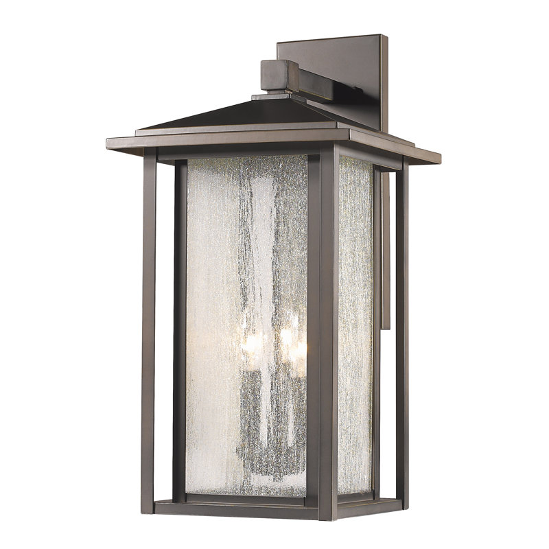 Iwan 3 - Bulb 21.13" H Seeded Glass Outdoor Wall Lantern, Oil Rubbed Bronze
