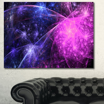 « mauve rose colorée fireworks », impression sur toile tendue