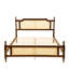 Walnut Queen Bed With Decor, Pine, Platform, Spacious Pine Wood Ornament, Walnut Colour, Structure-52379096