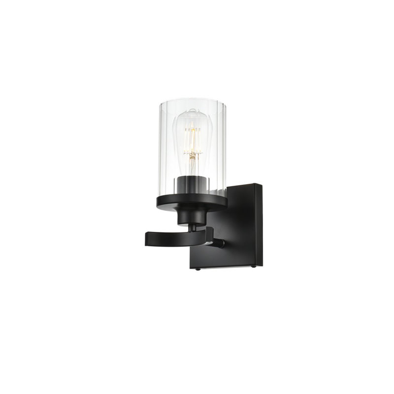 Éclairage pour meuble-lavabo à intensité variable Dariela, Noir, Une lumière, H 10 po x l 5 po x P 5 po