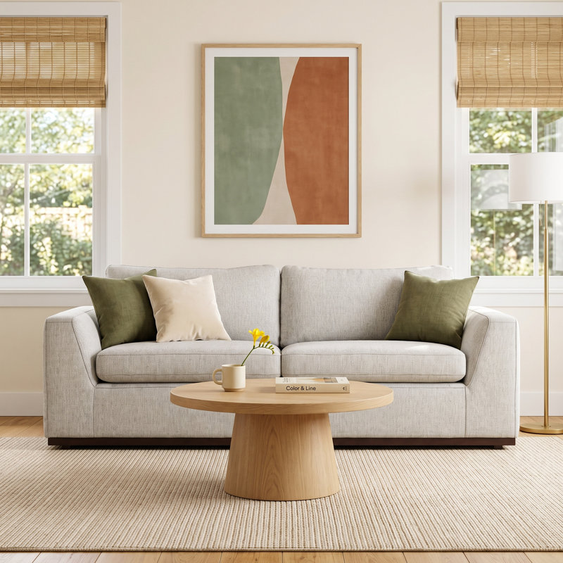 Berger Upholstered 88.5'' Sleeper Sofa, Aldred Silver
