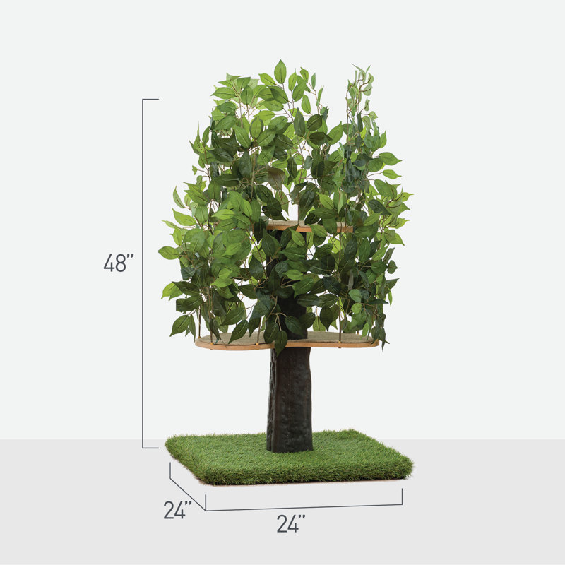 Henrietta 48'' H Cat Tree, Green/Brown