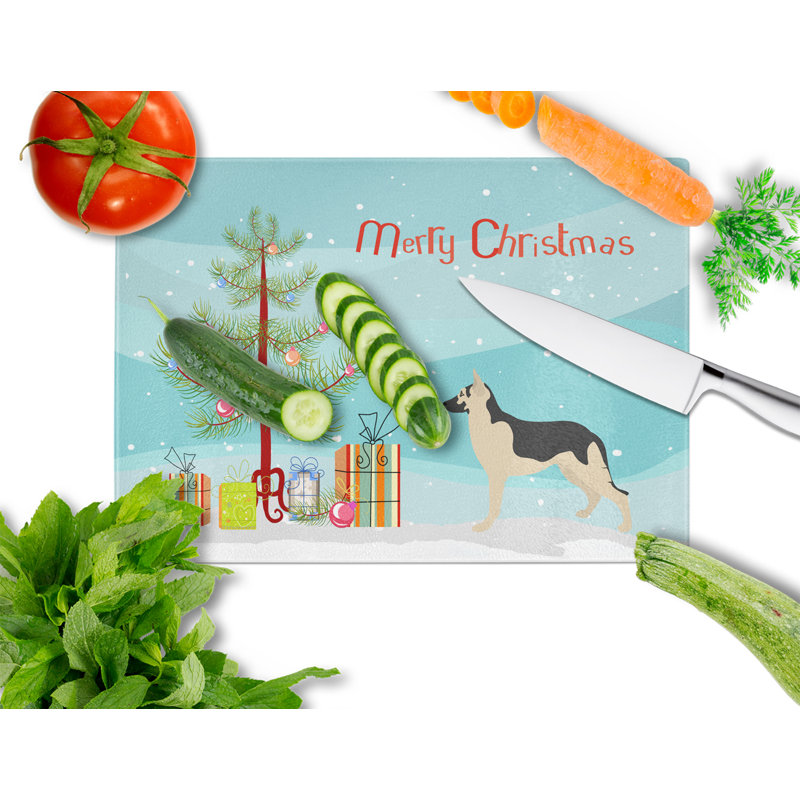 Planche à découper de noël en verre trempé caroline, Berger allemand