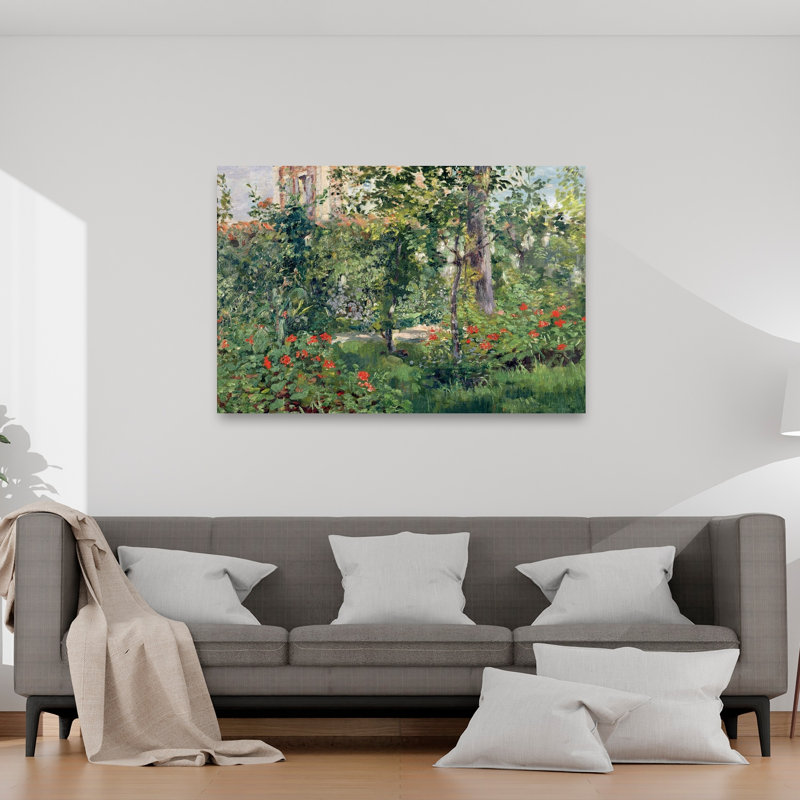 Le jardin de Bellevue, 1880 - Estampe d'art mural contemporain abstrait, H 40 po x l 60 po