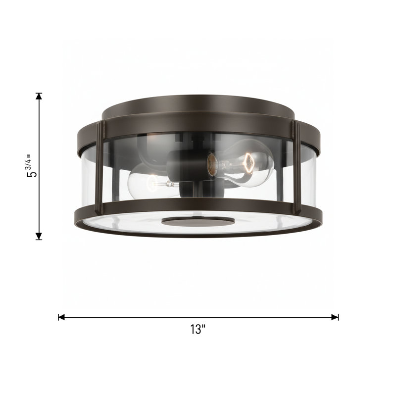Luning Medium Flush Mount from Generation Lighting , Textured Black