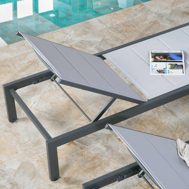 Chaise longue inclinable Nanafalia, Gris