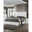 3Pc Bedroom Set White High Gloss Finish Bed 2X Nightstands LED Headboard Furniture