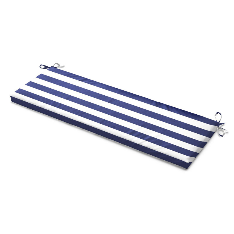 Garden Bench Pad Seat Cushion, Blue Striped