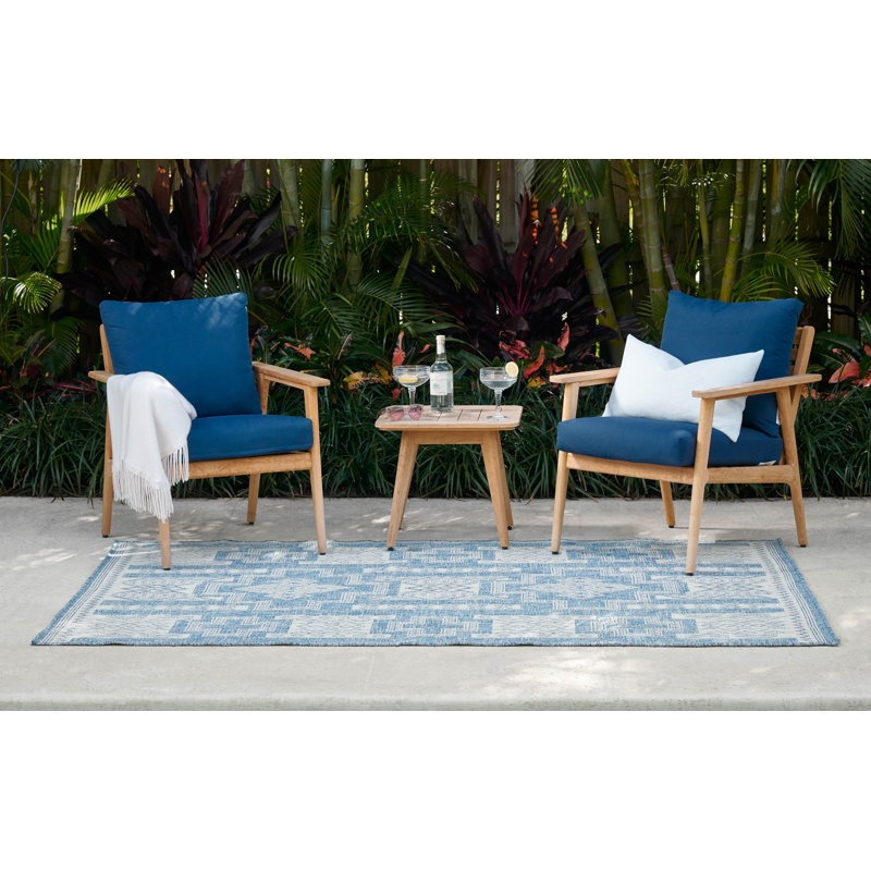 Tapis bleu Marzec, Rectangulaire 8 pi x 10 pi