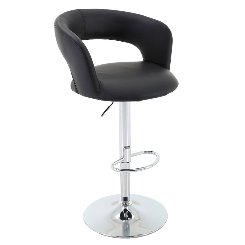 Tabouret de bar pivotant à hauteur réglable Andromachi, Noir