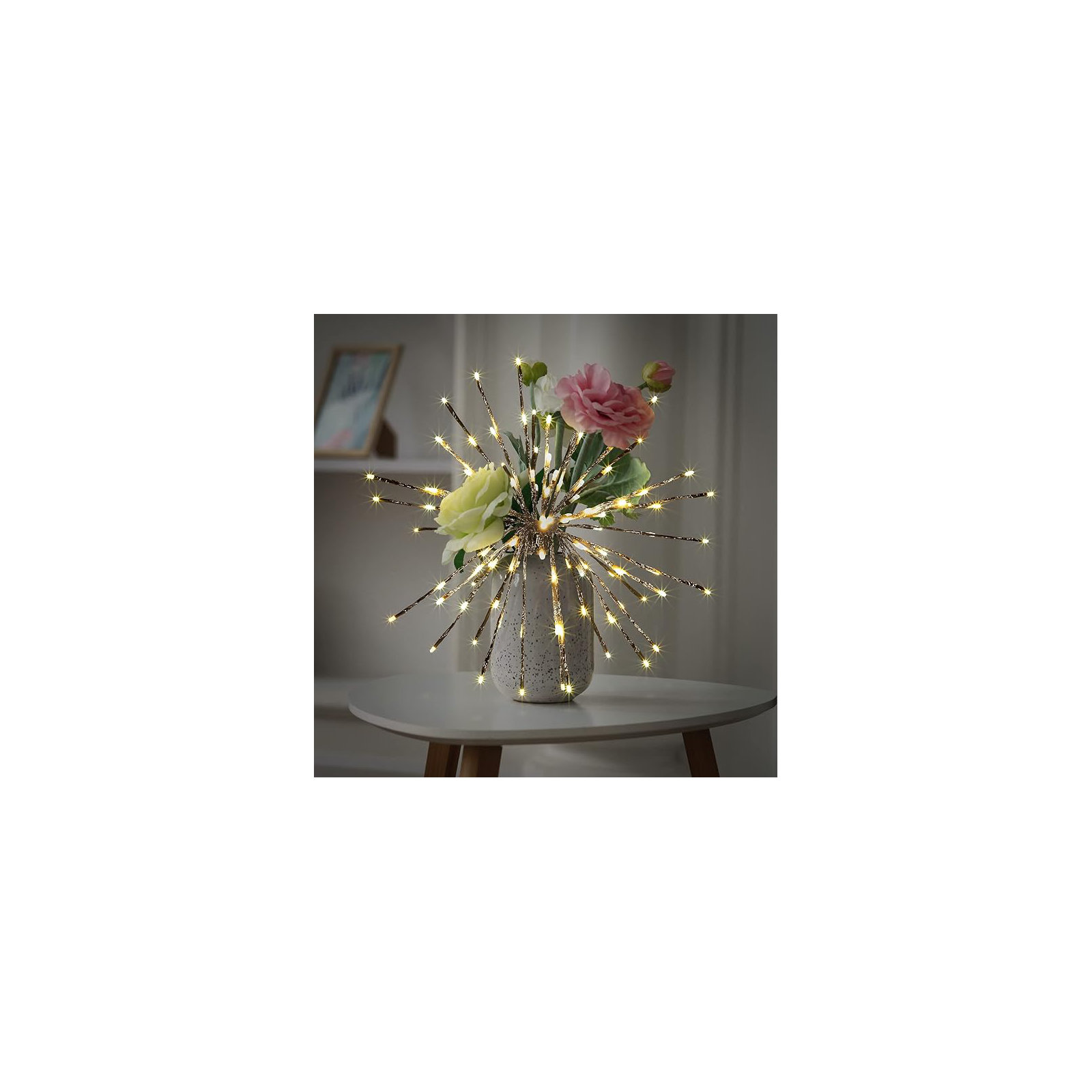 Starburst Light Lighted Ball 120 Led Firework Lights Twinkle Warm White Hanging Ball Dual-use For Patio Walkway Pathway Decoration Indoor/outdoor