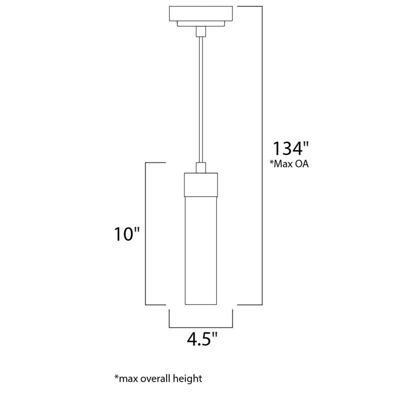 Luminaire suspendu cylindrique 1 lumière Trinite, Incandescent