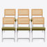 Chaise d'appoint en porte-à-faux avec dossier en rotin de canne et structure en acier